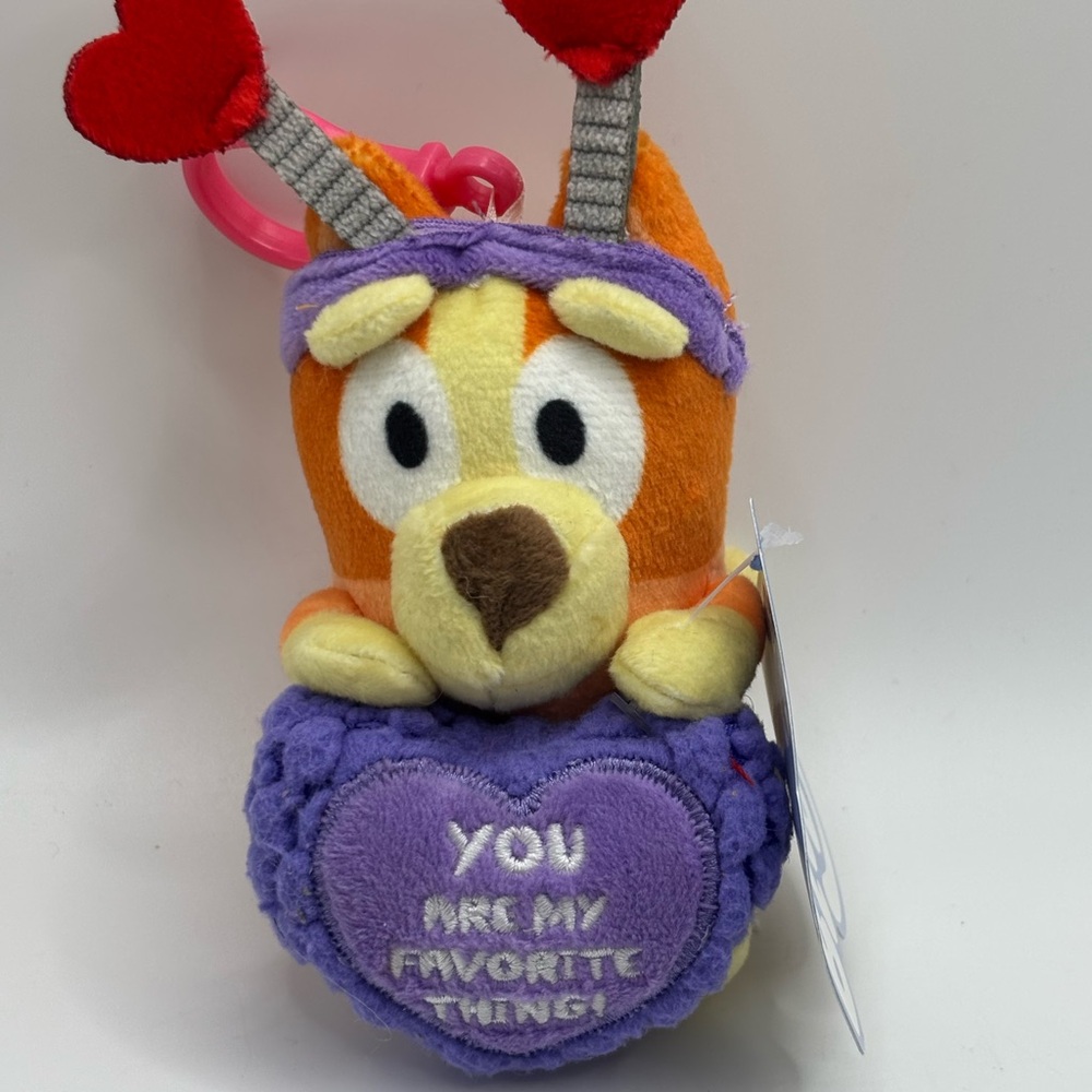 New Bluey Bingo Mini Clip-On Plush Hearts Backpack Plush Valentine Stuffed